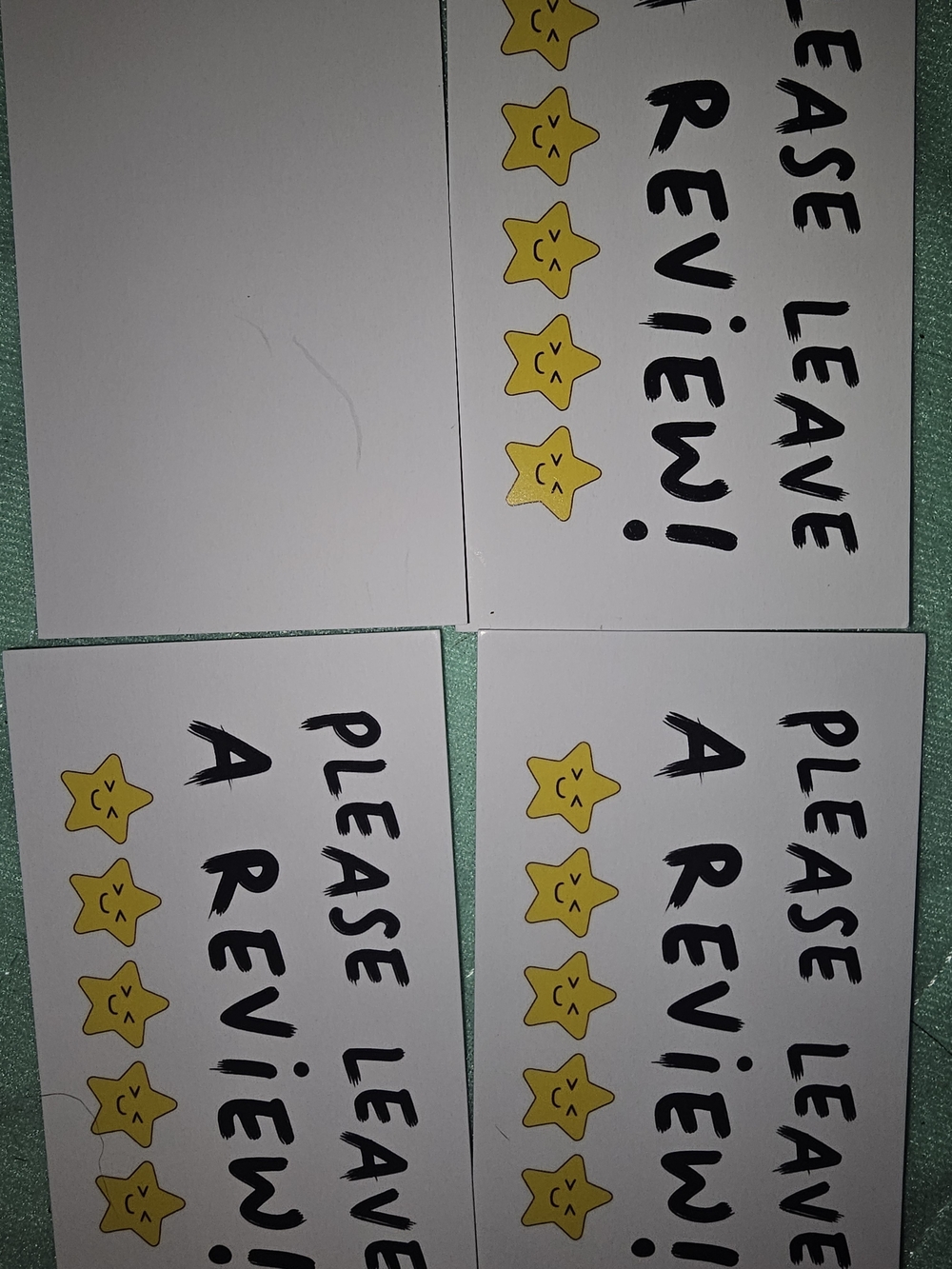 Please Leave a Review! Thank You Cards- Yellow Stars